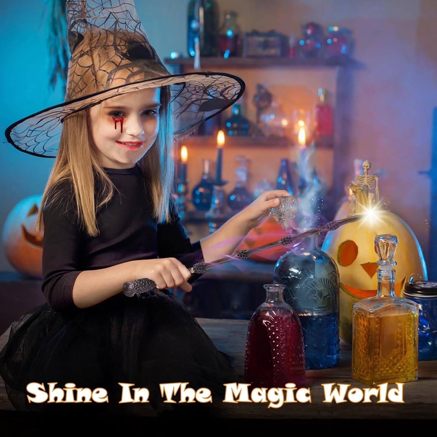 MeYuxg Magiczna różdżka Harry Potter-Dumbledore, magiczna różdżka ze światłem i dźwiękiem, wykonana z tworzywa sztucznego z projekcją patronusa, zabawka Cosplay Props, artykuł dla fanów dla dzieci od