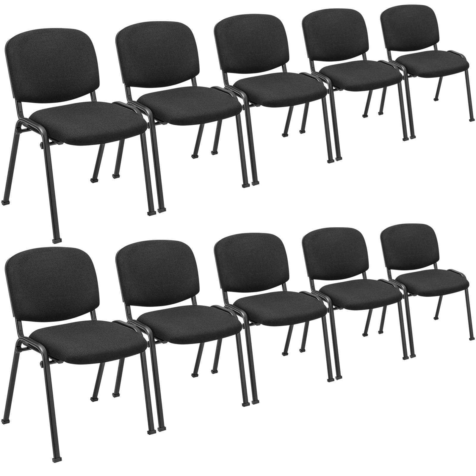 HOMGX 10 PCS Waiting Room Chairs, Stackable Office Guest Chair with Upholstered Back & Seat, Comfortable Conference Chairs for Meeting Room, Executive