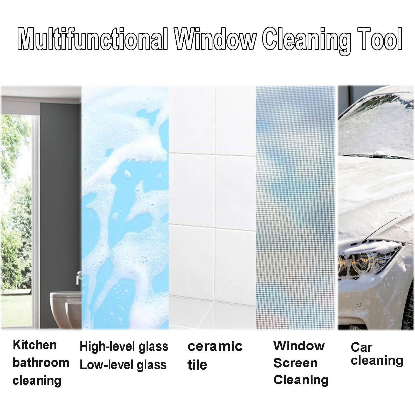 Limpiador Profesional de Ventanas de Ventanas con Depósito de Agua Residual Limpiacristales en Spray de Doble Cara Adecuado para Múltiples Escenarios