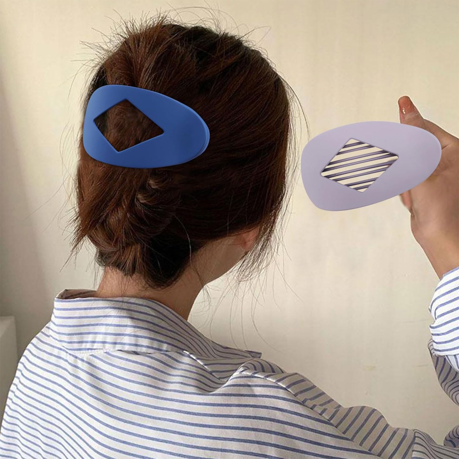 Muorruo 6 Piece Large Flat Round Hair Clips, Oval Claw Clips for Thick Medium-Thin Hair, Non-Slip Strong Hair Clips, Matte - Image 3