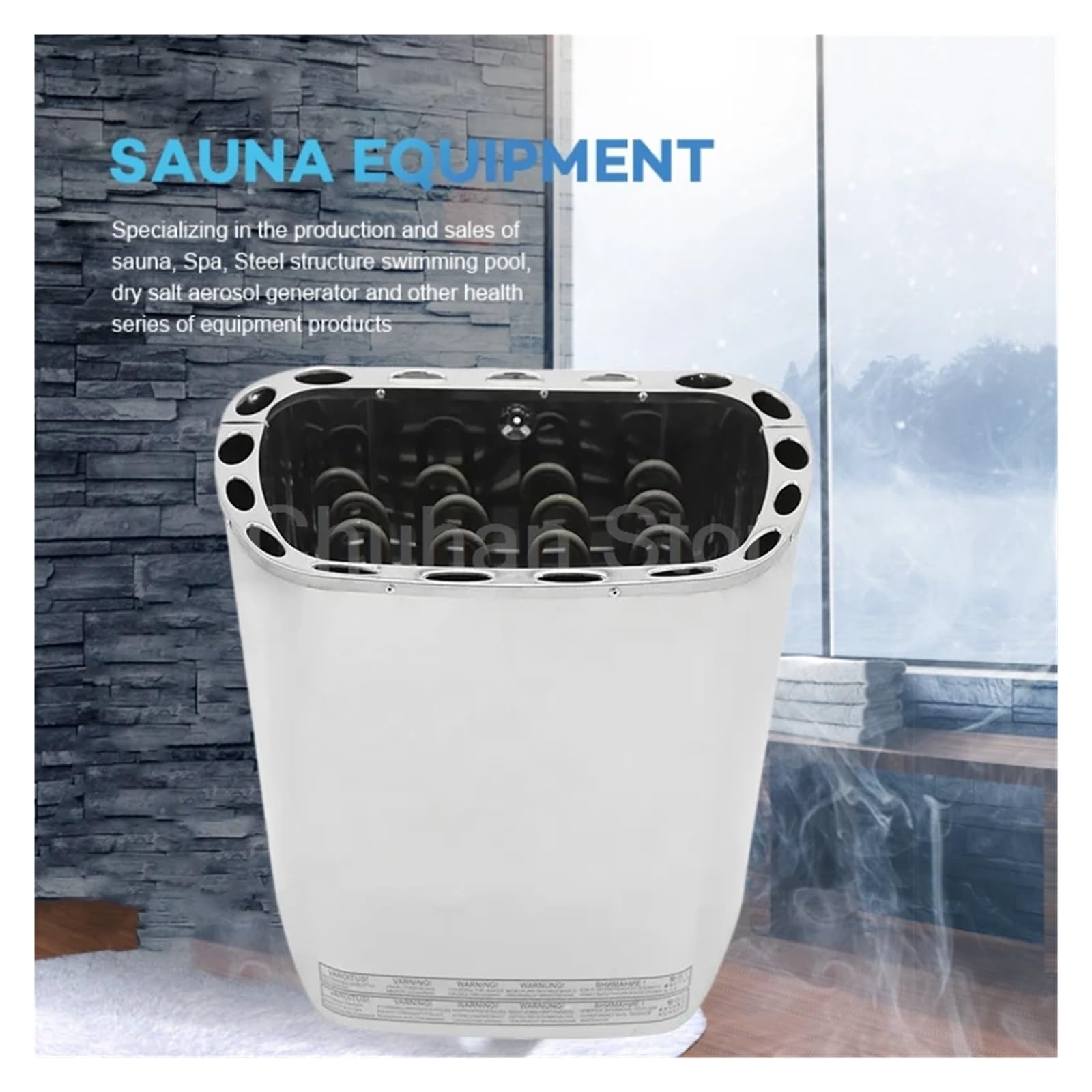 Poêle de Sauna électrique Ultra-Mince en Acier Inoxydable série Sac 9 KW avec contrôleur extérieur pour Sauna Sec (6 KW 220 V)