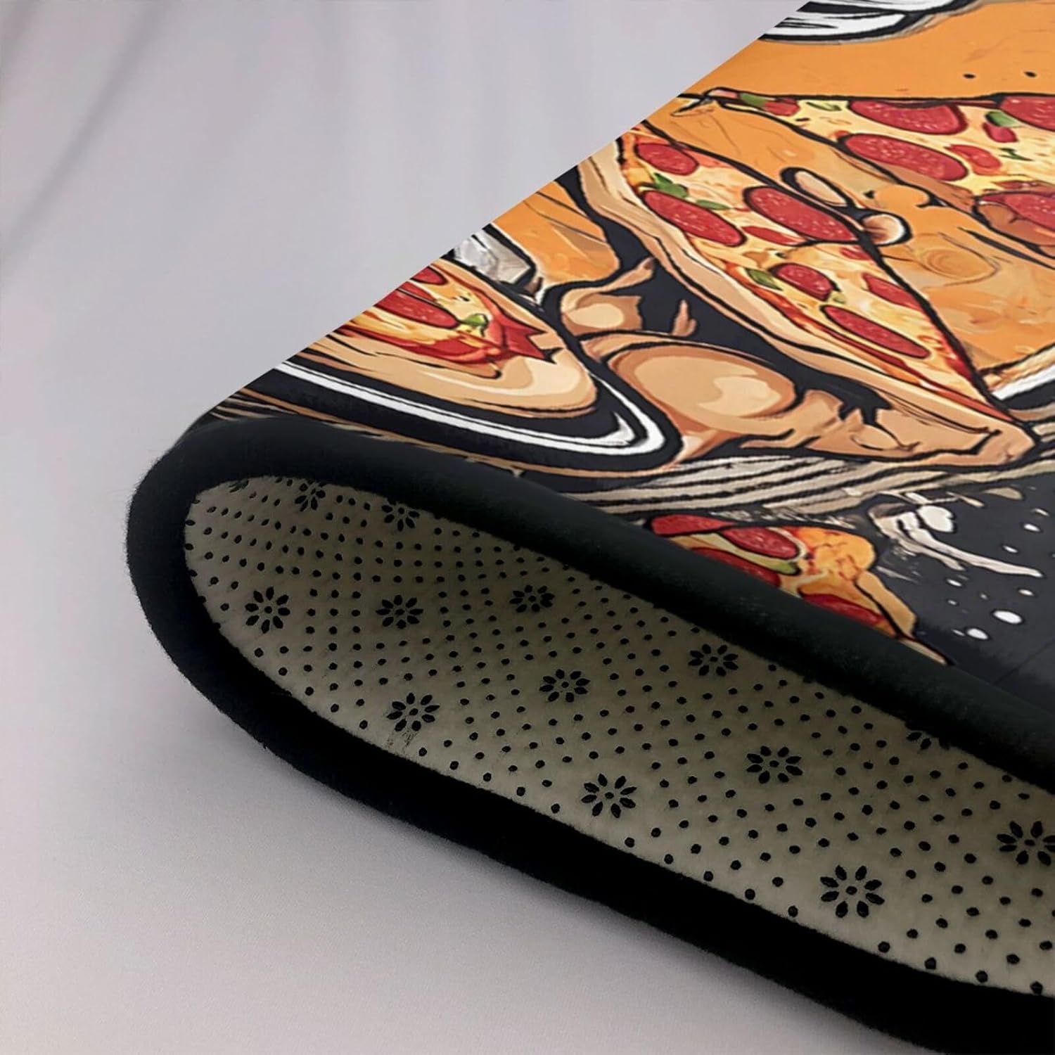 Flannel Non-Slip (Chef Pizza) Rug Pad 80×50in Soft Washable Protective for Hardwood Floors Bedroom Bathroom Living Room