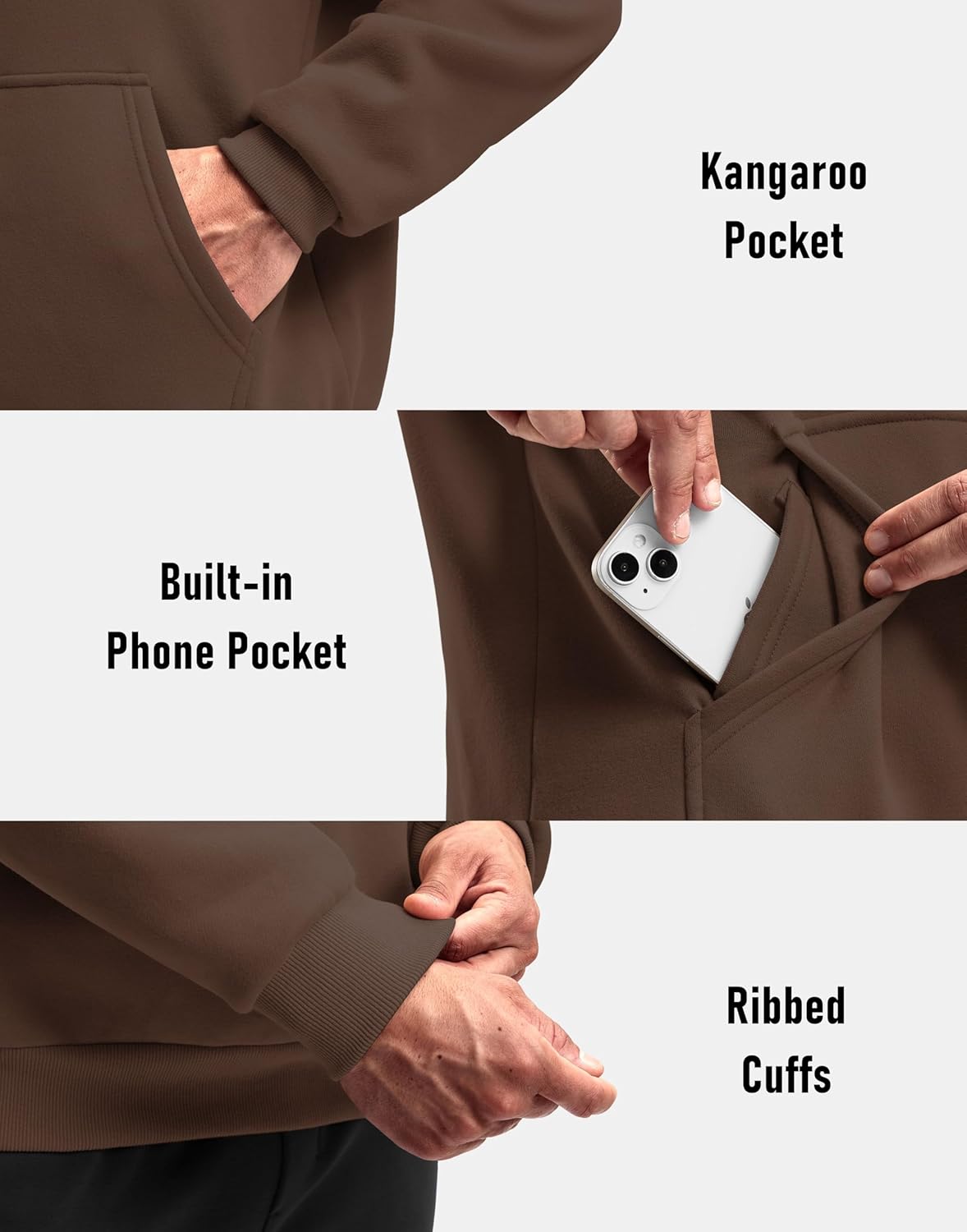 G Gradual Men's Fleece Hoodies Pullover Soft Warm Athletic Workout Gym Hooded Sweatshirt for Men with Pockets - Image 5