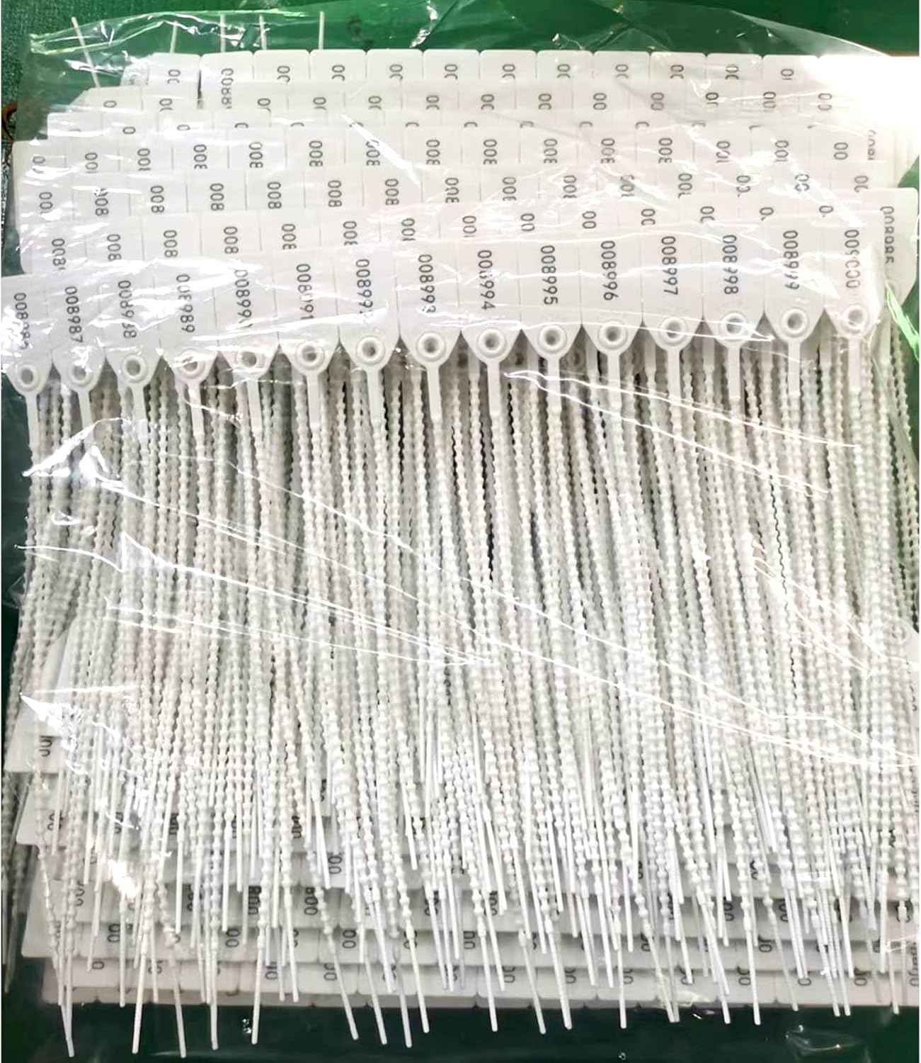 1000 Numbered Plastic Tamper Seals, Zip Ties for Fire Extinguishers Pull Tite Security Tags Disposable Self-Locking Signage - Label Tie 250mm Length (1000 PCS, White) - Image 5