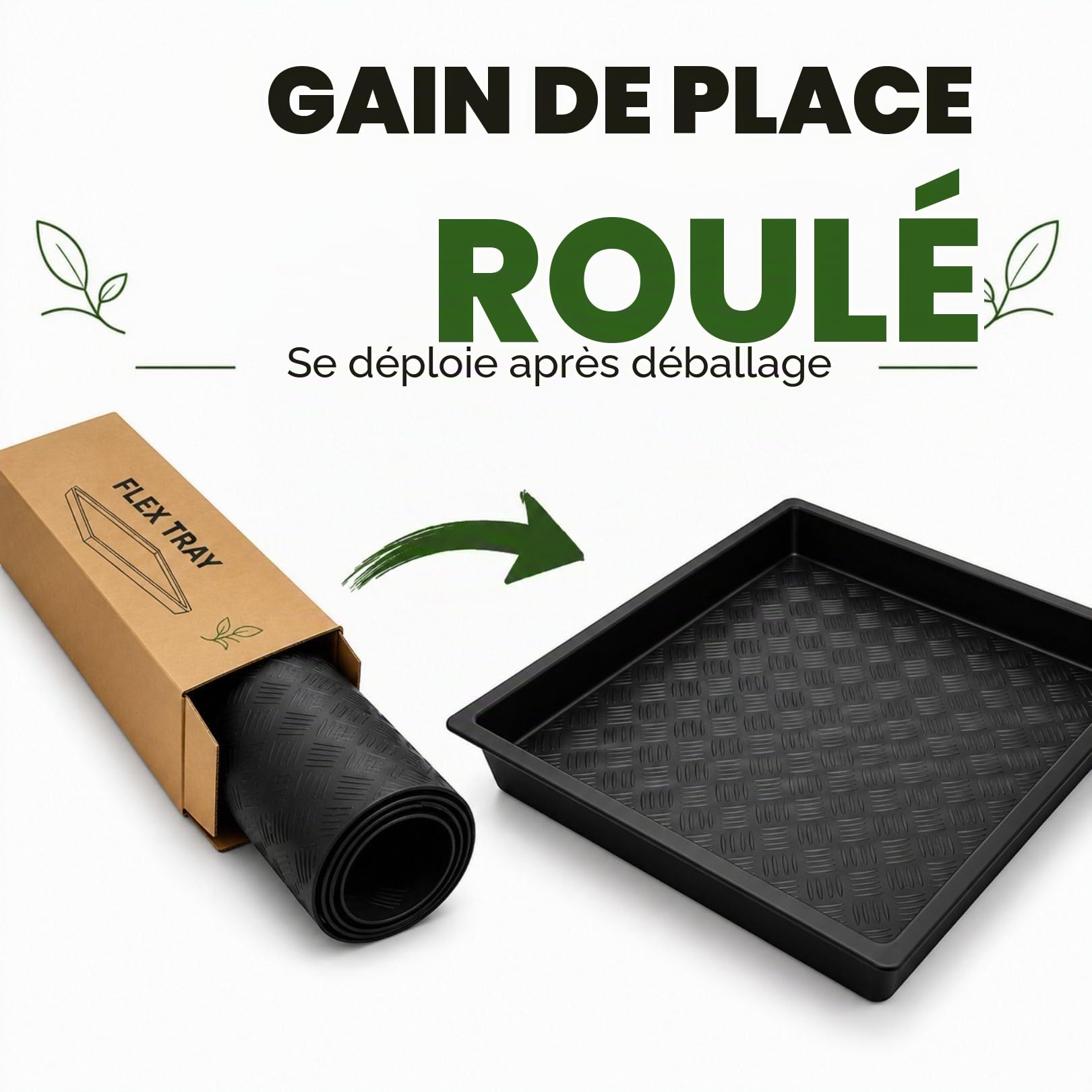 Weedness Bac de Rétention – 120×120×12 cm – Étanche et Résistant pour Culture Indoor, Hydroponique & Tente de Culture – Protection de Sol Flexible