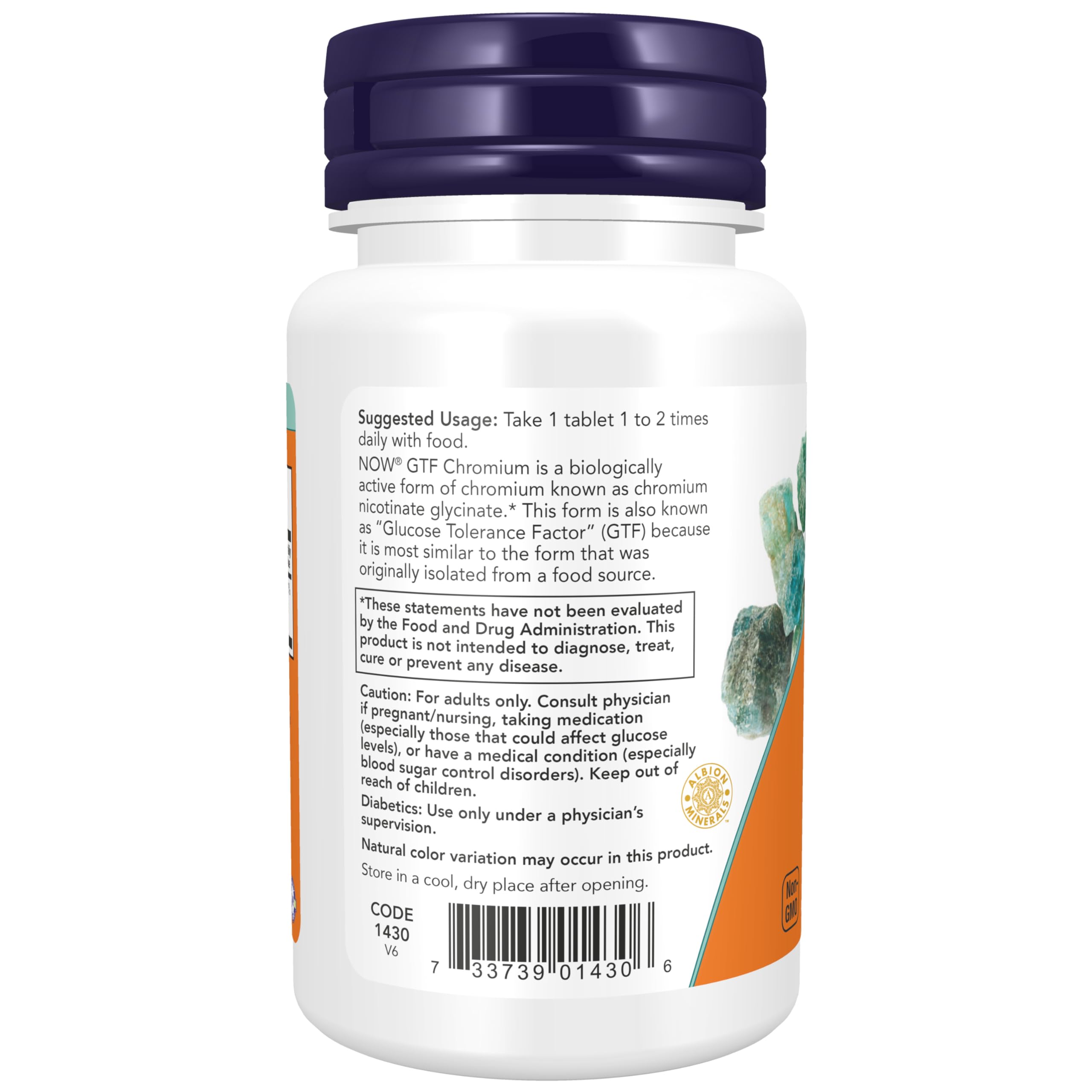 NOW Supplements, GTF (Glucose Tolerance Factor) Chromium 200 mcg, 100 Tabs — Amazon image 3