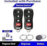 Vista 5 de Llavero remoto de entrada sin llave de repuesto de 4 botones, compatible con Nissan Murano Maxima Armada Altima 350Z Sentra Quest, Infiniti EX35