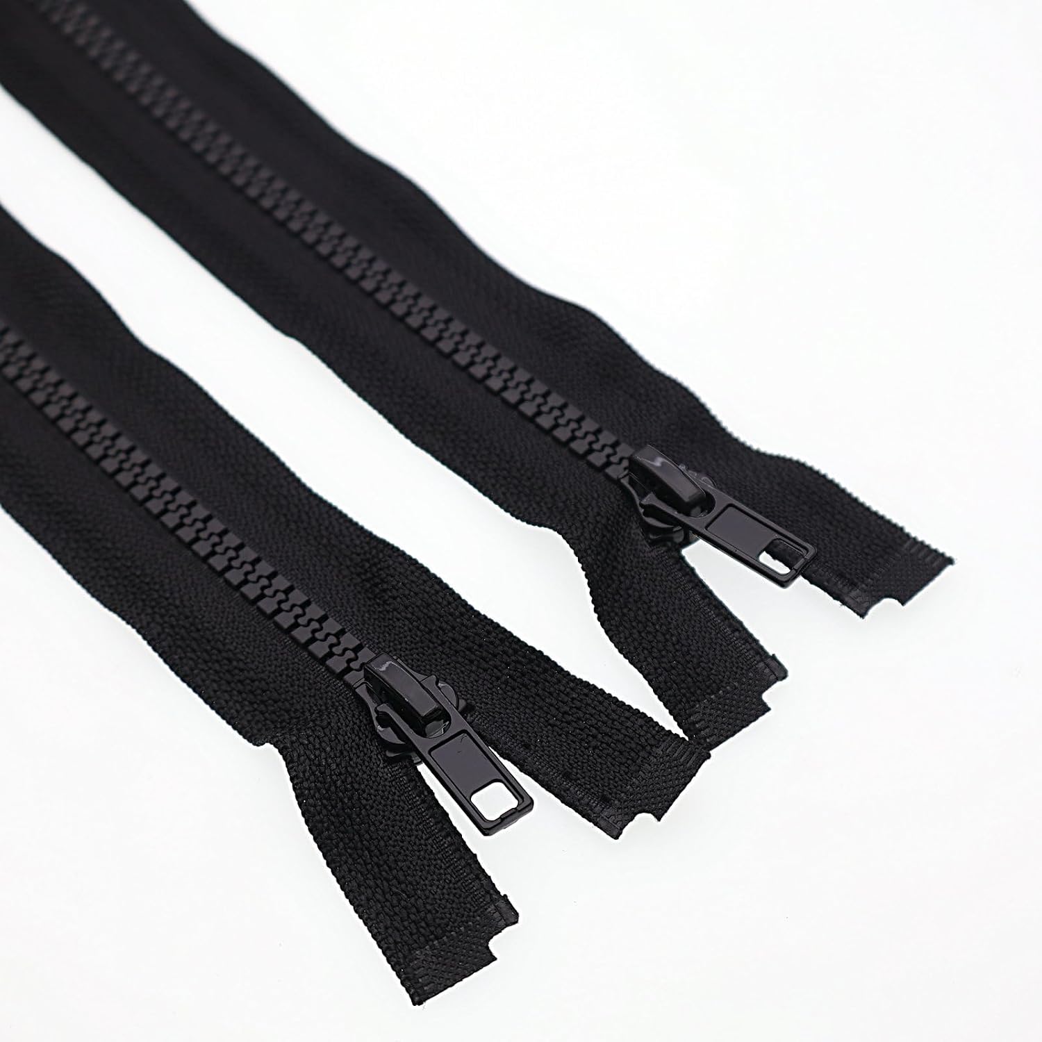 SHUNLI 2PCS #5 24 Inch Separating Jacket Zippers, Molded Plastic Zipper Bulk for Sewing Crafts Coats Bags (24" Navy Blue)