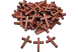 50-Pack Wooden Crosses for Easter Crafts, Baptism, Communion, and Prayer