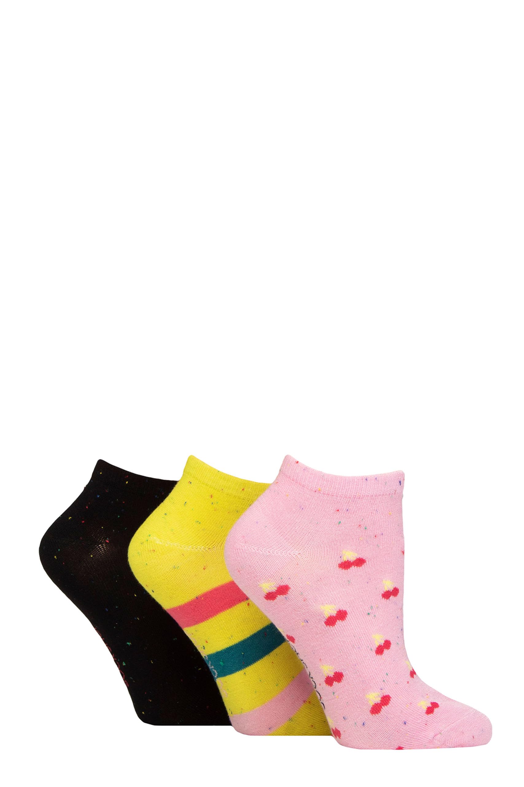 Sockshop Women's Lime Refresher Speckled Bamboo Trainer Socks Pack Of 3 (Uk, Numeric, 4, 8, Regular, Regular, )