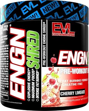 Evlution ENGN Shred Ultimate Pre Workout Powder (Cherry Lime, 30 Servings) Plus L-Arginine and L-Citrulline Nitric Oxide Complex (Unflavored, 75 Servings)