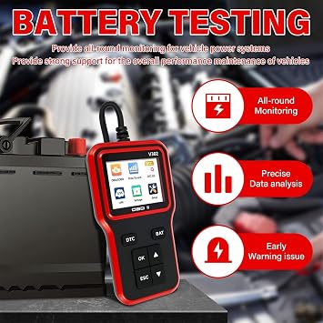 Car OBD2 Scanner, Automotive Diagnostic Tool Engine Fault Code Reader, Scan Tool for Check Engine Light, Read & Clear Error Code, Suitable for Most OBD II Protocol Vehicles Since 1996