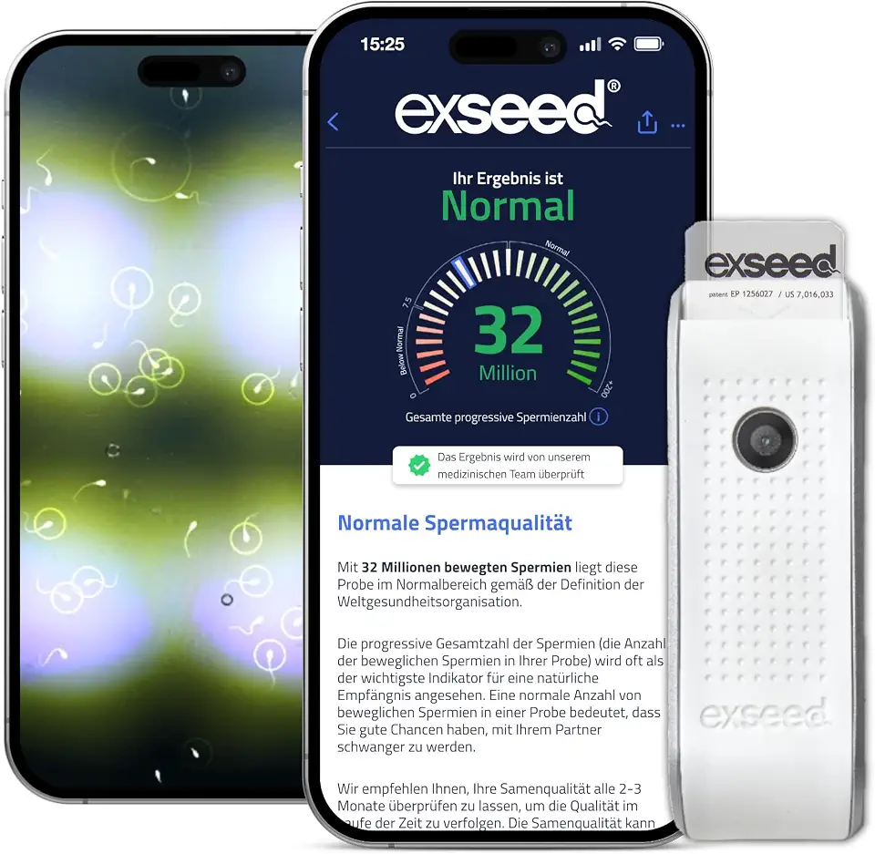 Health - Spermatest für zu Hause - 2 Tests - Fruchtbarkeitskit für Männer - Spermienanzahl und Spermienvolumen bestimmen - Schnelles und einfaches Verfahren - Genaue Ergebnisse