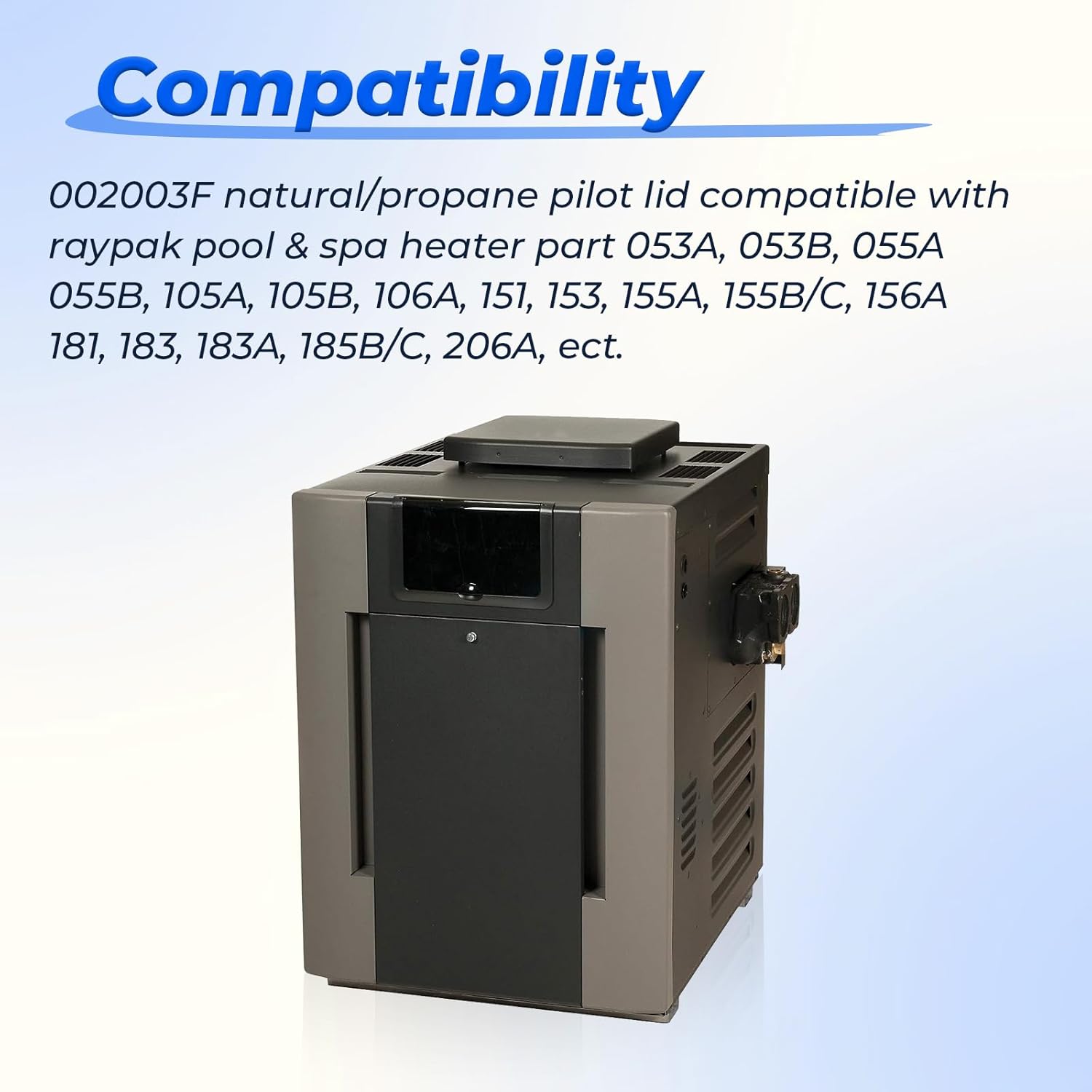 002003F Natural/Propane Pilot Lid Compatible with Raypak Pool Heater Propane Pilot Assembly, Pool & Spa Heater Replacement Part Fit for Raypak 106A 206A 266A 336A 405B 406A R403 RP2100 R156A