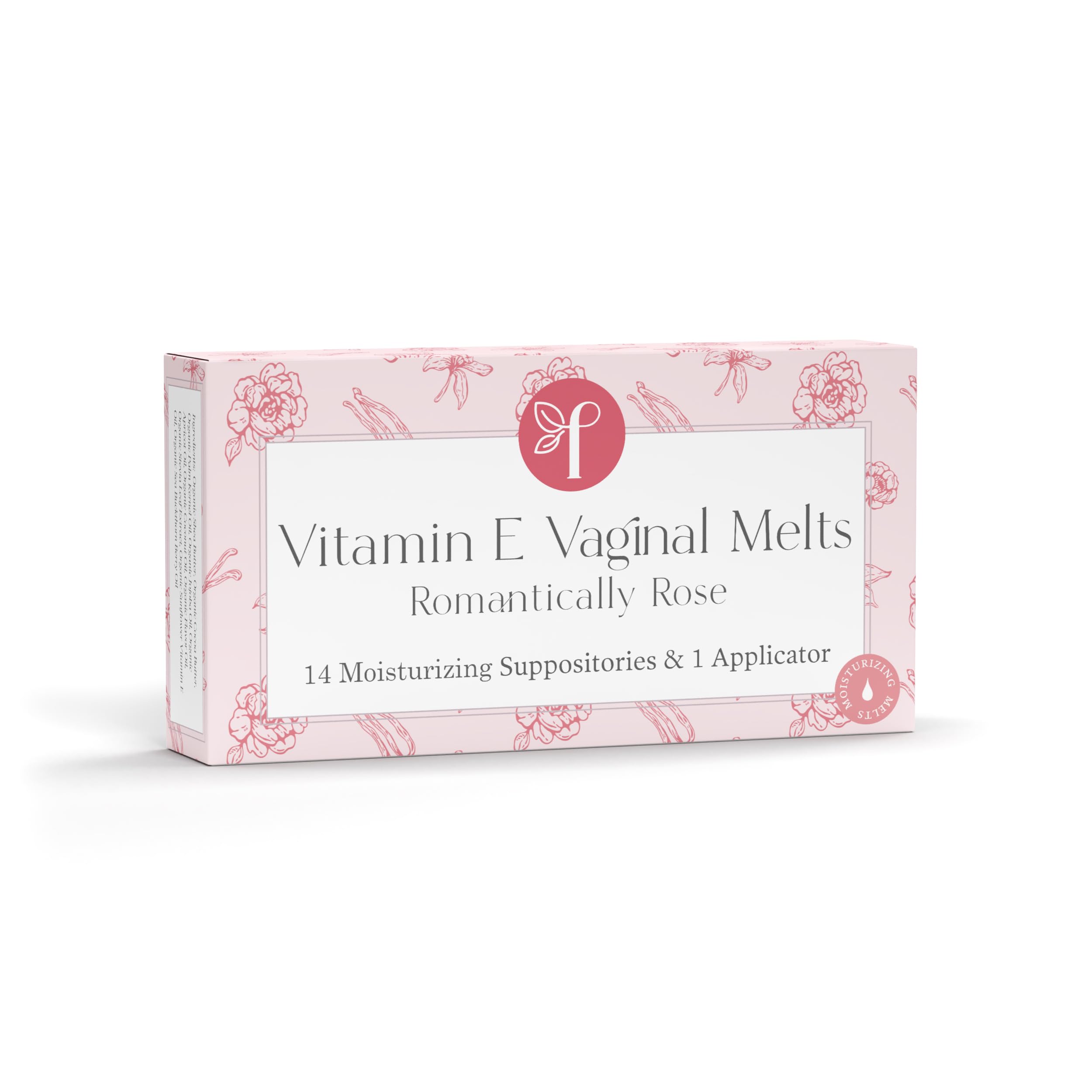 Femallay Vanilla Rose Vaginal Moisturizing Suppository Melts – 14 Individually Sealed Suppositories + 1 applicator