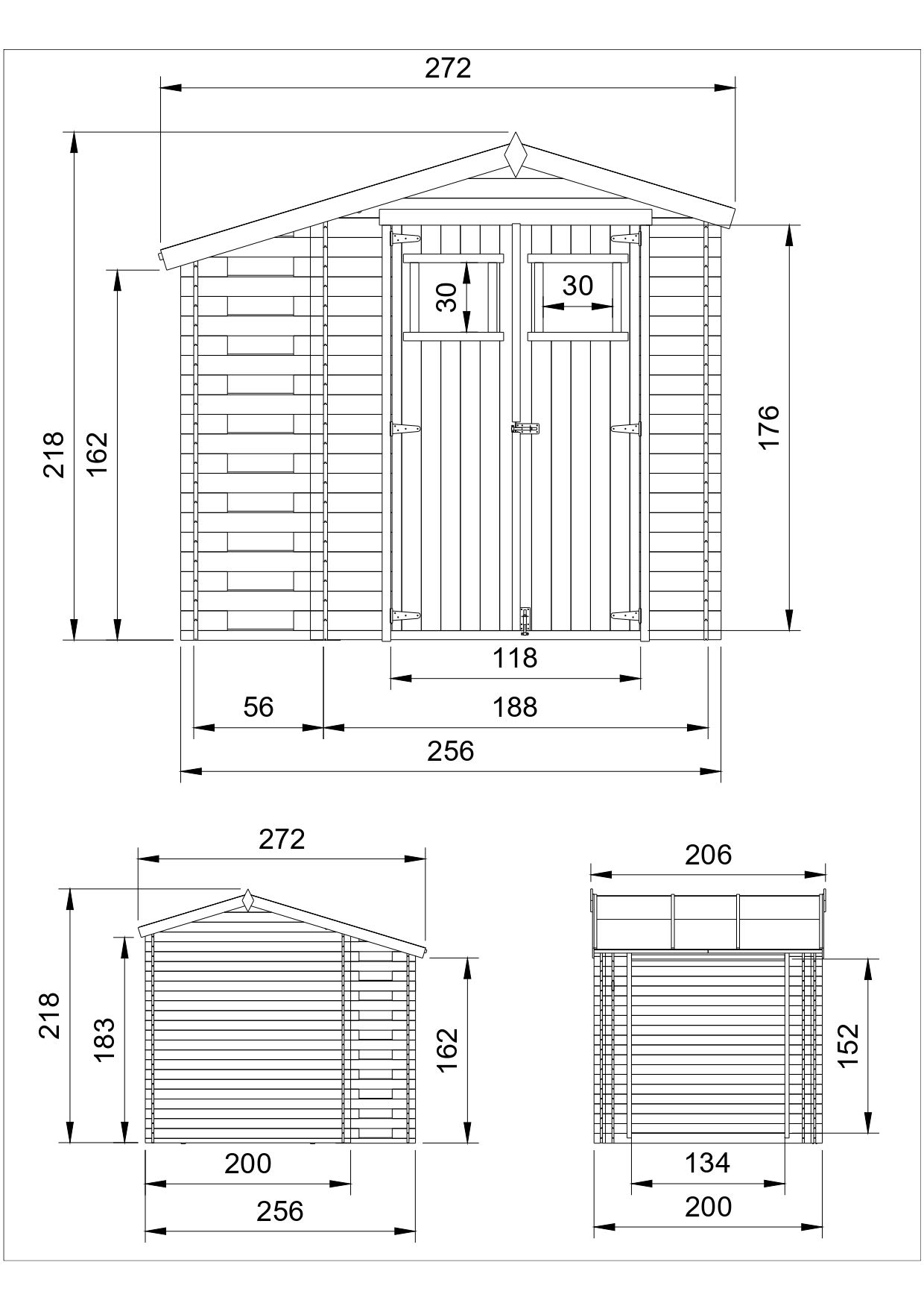 Timbela M386 Domek narzędziowy 256 x 200 cm – 5 m2