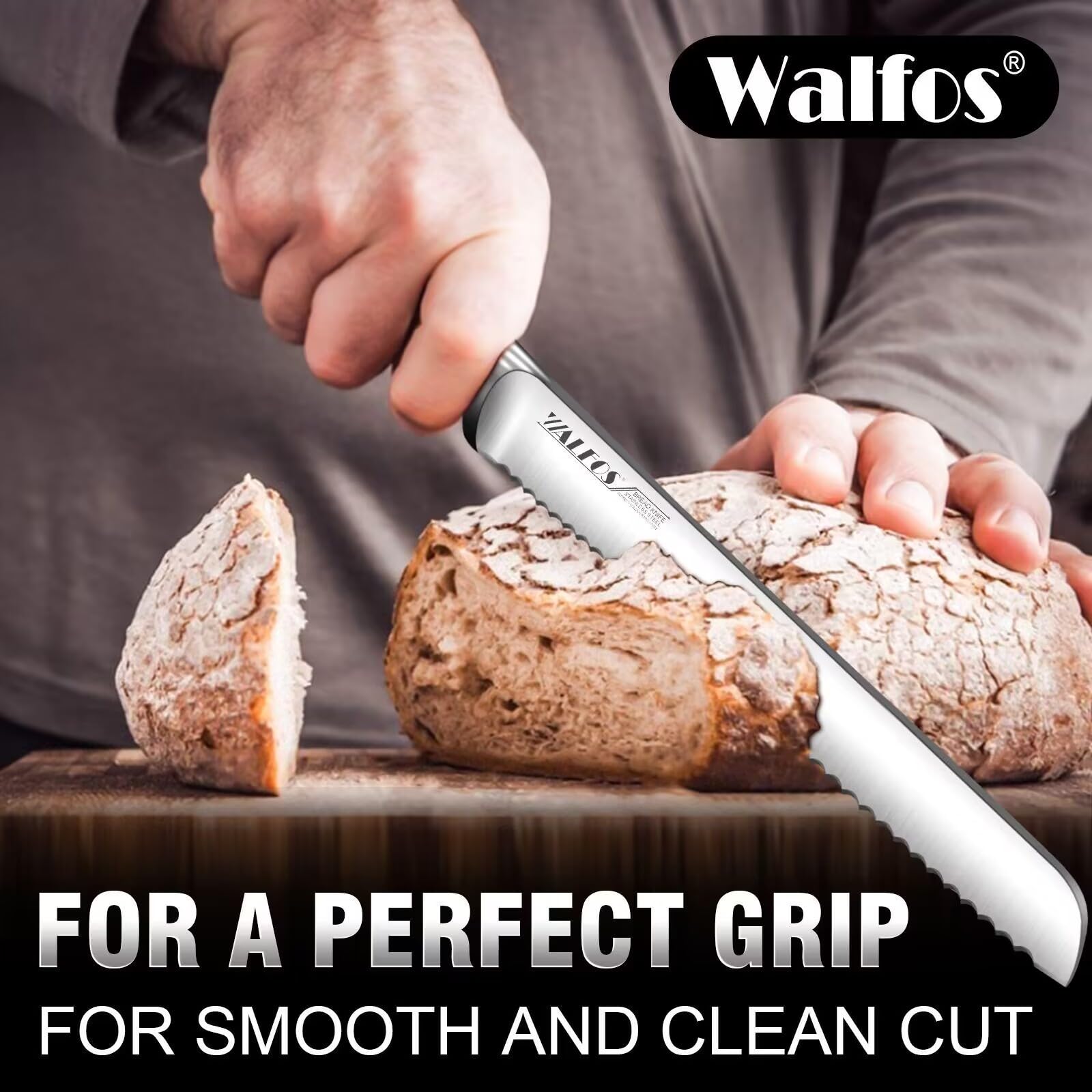 Amazon.com: Walfos 8 Inch Bread Knife with Sheath, Serrated Bread 