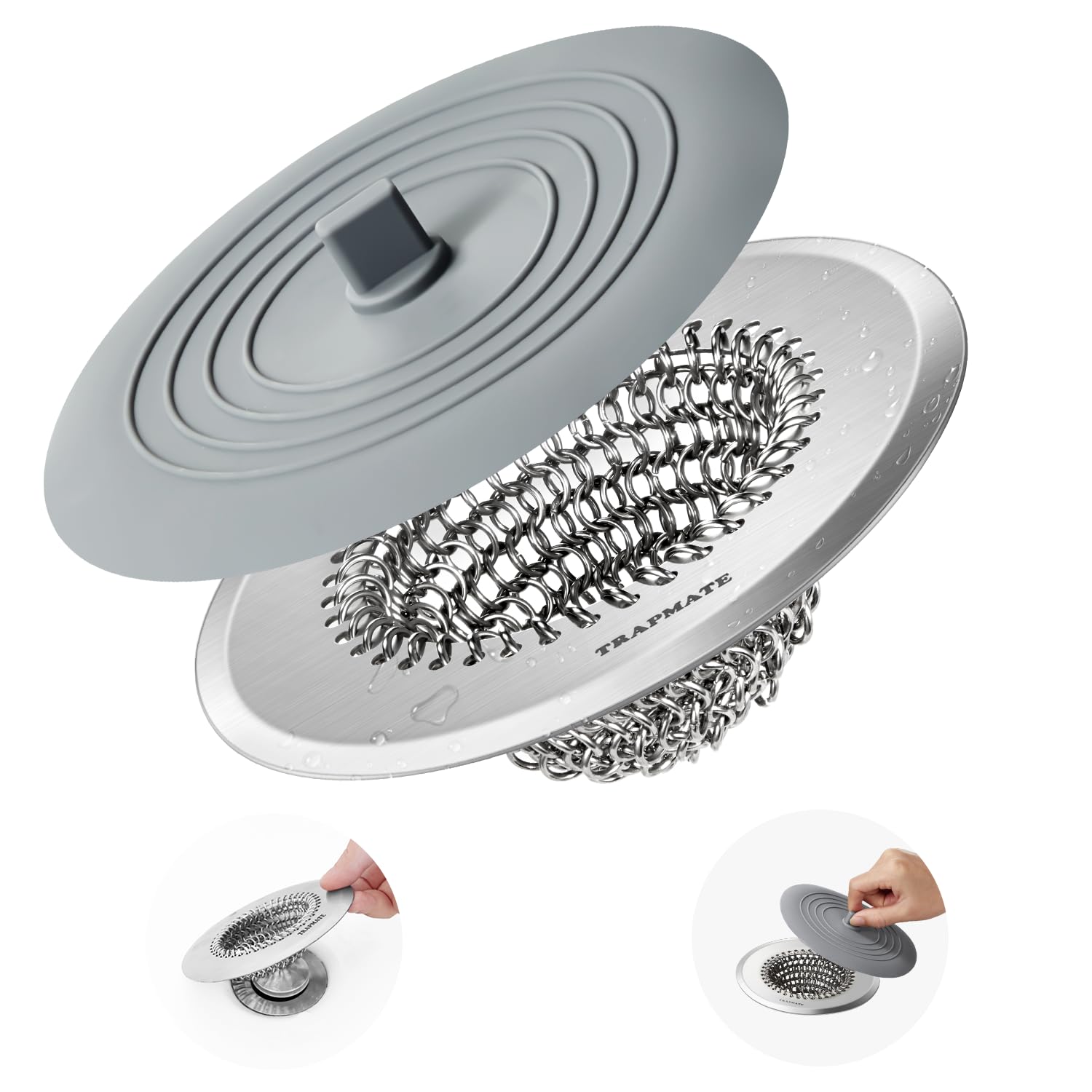 TRAPMATE Tub Stopper & Hair Catcher