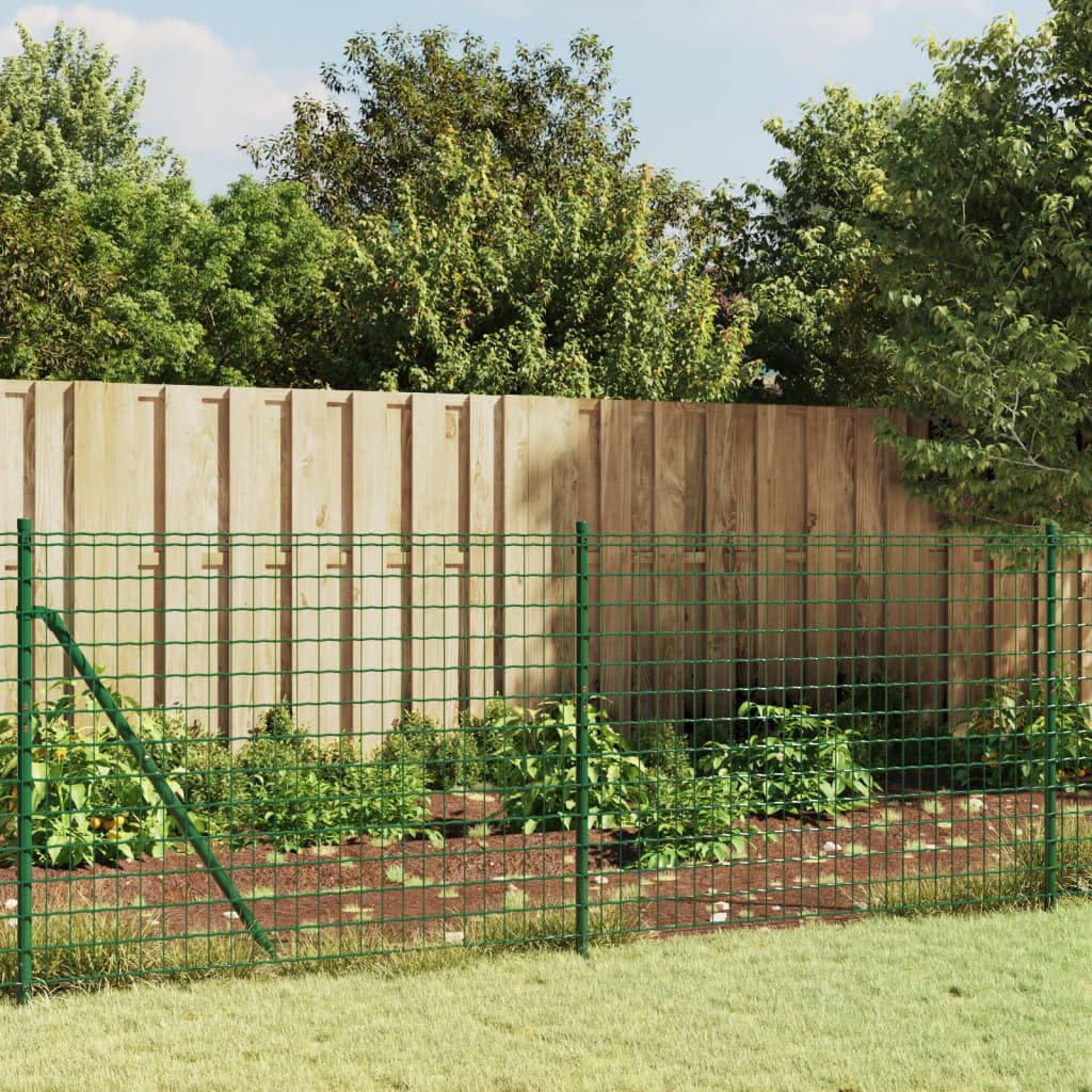 Grillage rigide vert 1x25 m complet avec poteaux et brides pour jardin