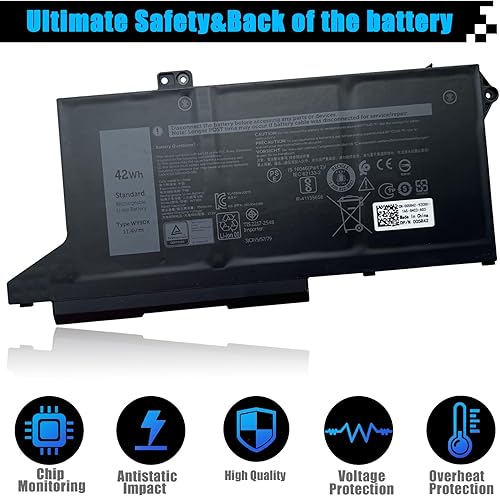 Miniatura 4 de 42Wh WY9DX - Batería de repuesto para laptop Dell Latitude 14 5420 Latitude 15 5520 Precision 15 3560 Series RJ40G 01K2CF 075X16 0WK3F1 0M3KCN