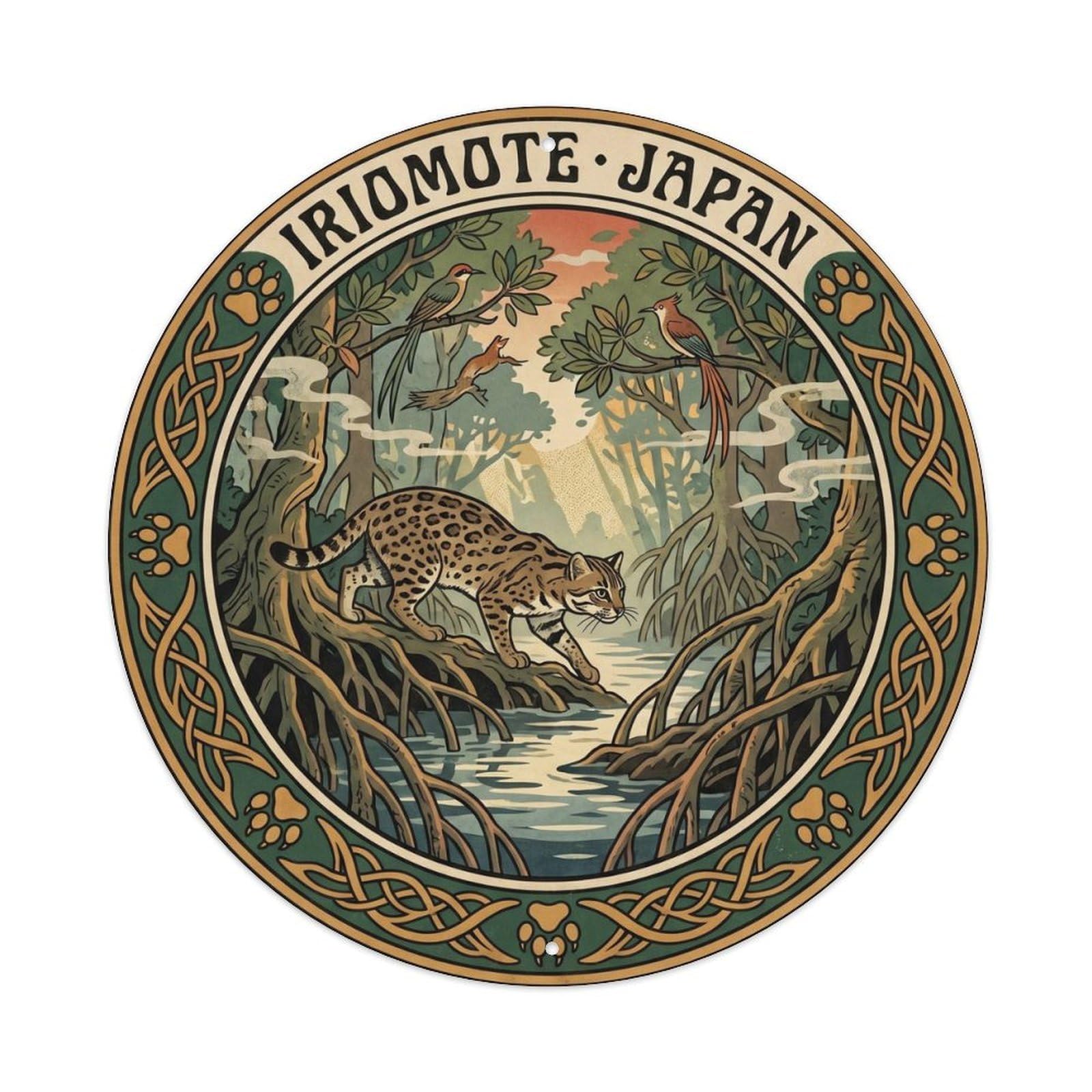 Iriomote Wildcat Mangrove Jungle Coastal Wildlife Metal Tin Sign