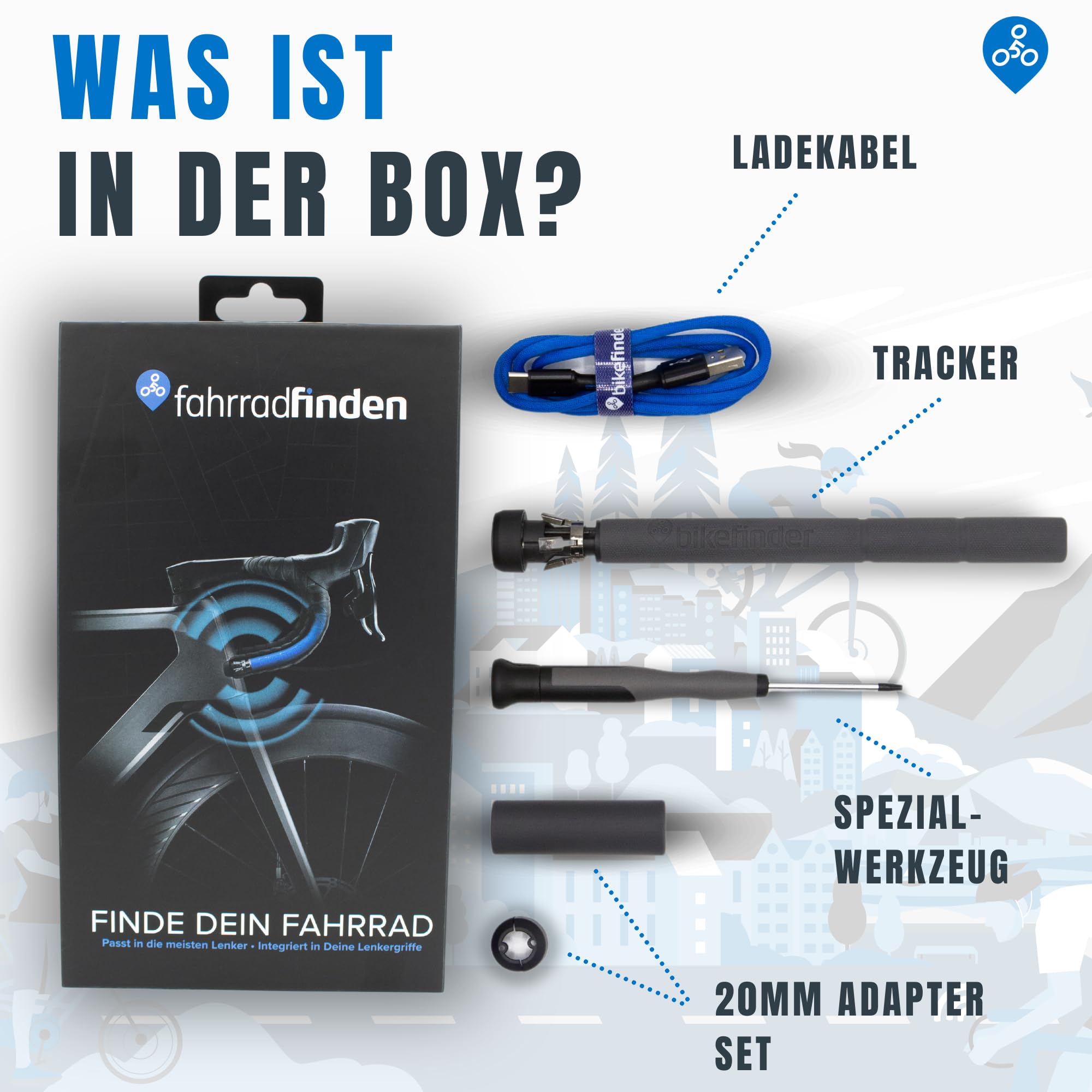 GPS Fahrrad Tracker im Lenker Versteckt, Anti-Diebstahl Ortungsgerät mit SIM Karte