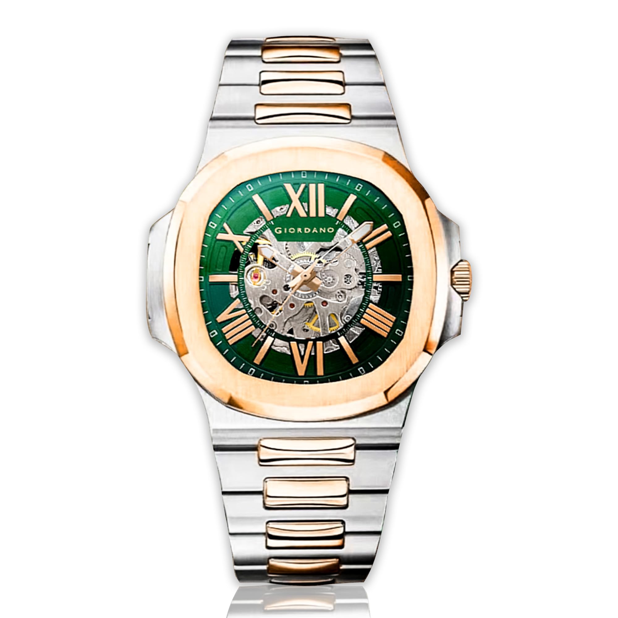 giordano Dual-Tone Skeleton Automatic Stainless Steel Watch with Luxurious Gold Accent Case for Men - GZ-50114-picture-34