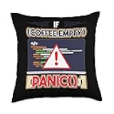 If Coffee Empty Panic Funny Programmer Coding Throw Pillow