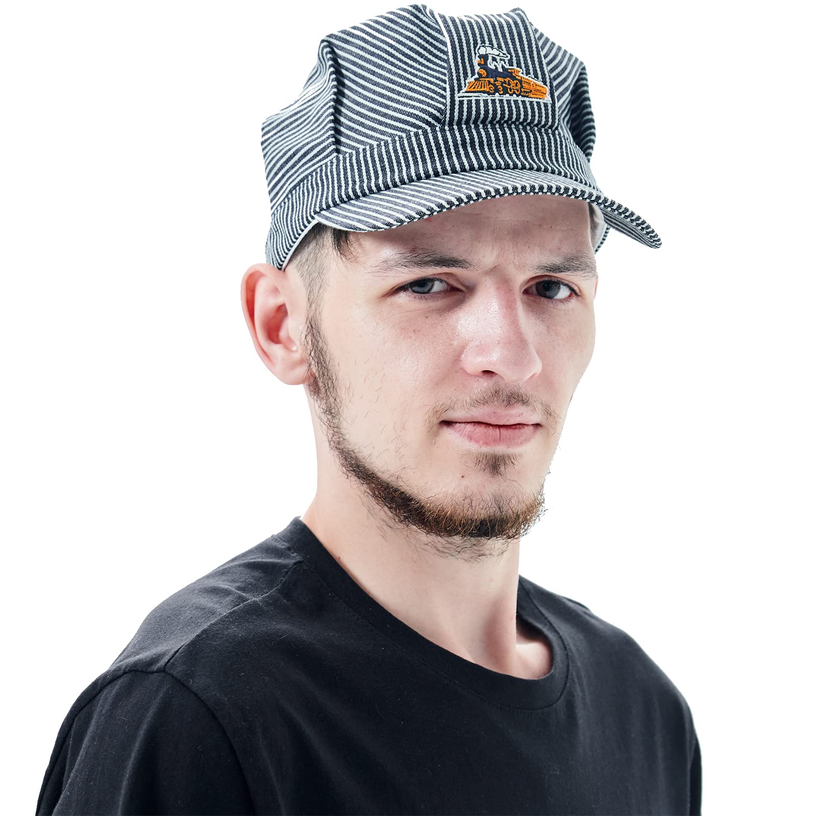 CINCKCO Engineer Cap Train Conductor Hat Classic Blue/White CINCKCO Engineer Cap Train Conductor Hat Classic Blue/White