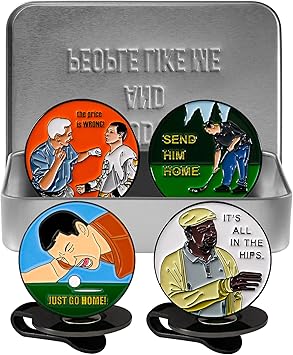 Golf Ball Markers Gift Set - Funny Golf Gifts for Men and Women Golfers Happy