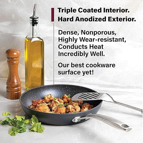 Miniatura 6 de Granite Stone - Juego de sartenes profesionales, anodizado duro, ultra antiadherente de 10 y 11.5 pulgadas, juego de sartenes profesionales de chef