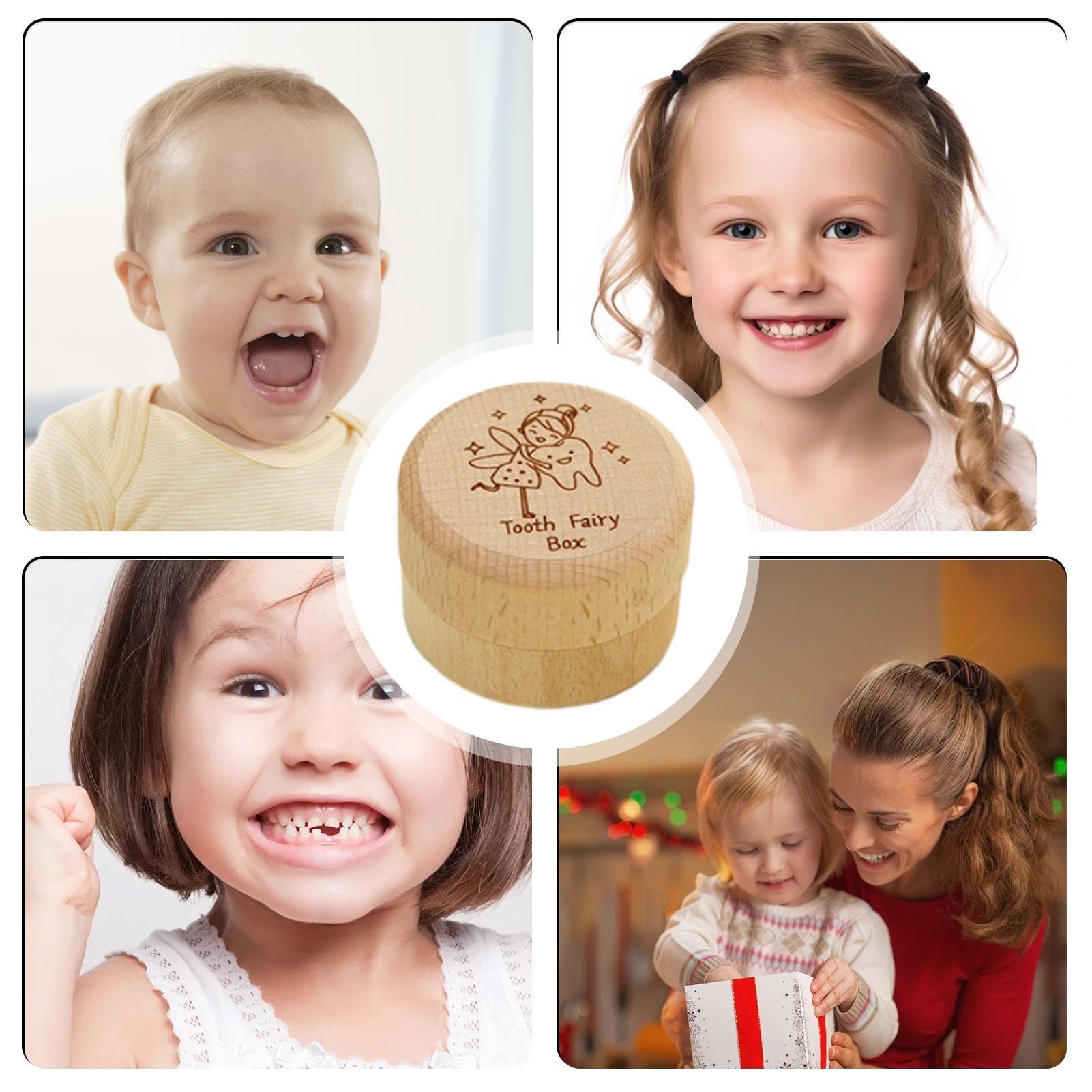 Scatola In Legno Per I Denti Da Latte – Porta Denti Fatina – Custodia Regalo Per Bambini