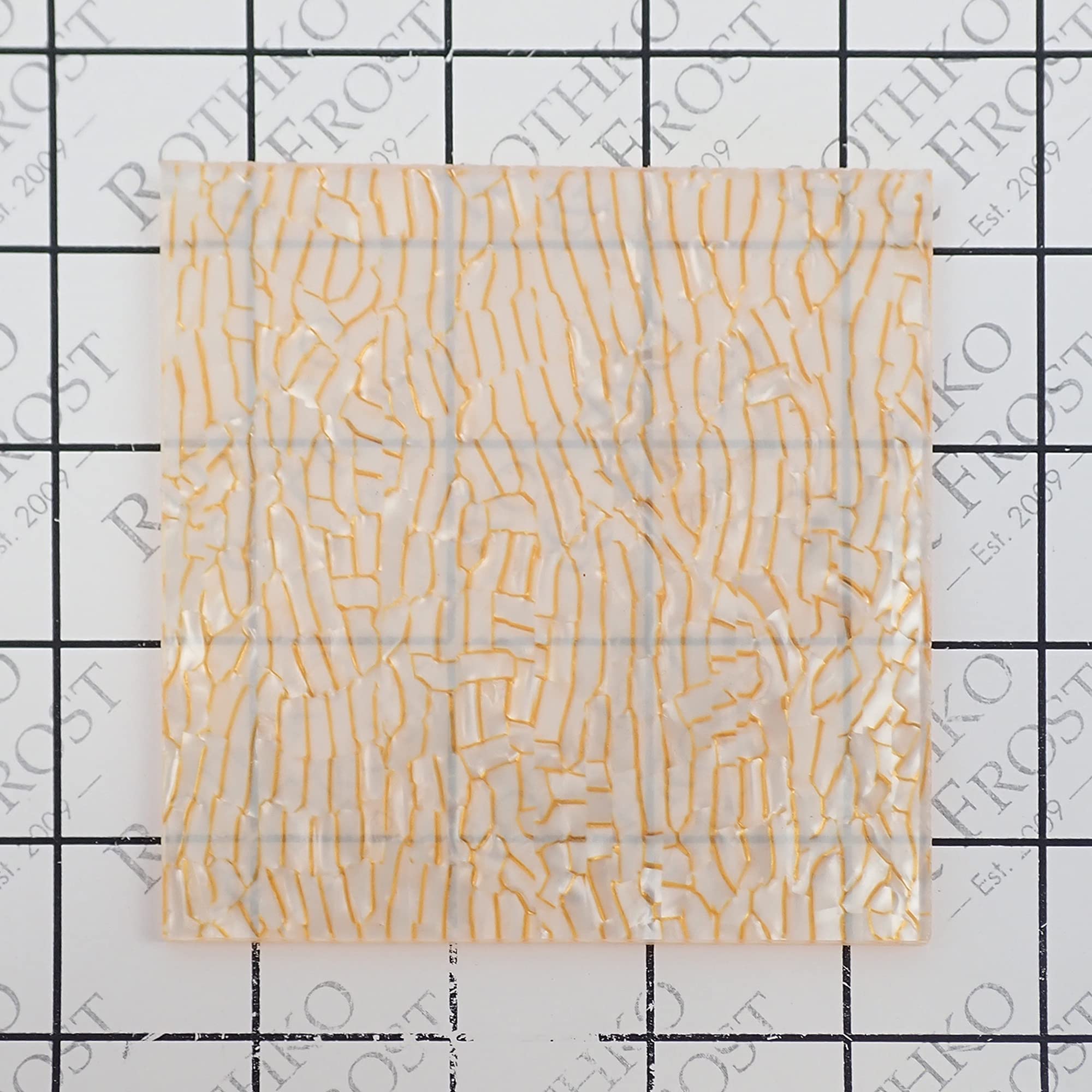 Incudo White Crackle Celluloid Laminate Acrylic Sheet - 300x250x3mm - Image 3