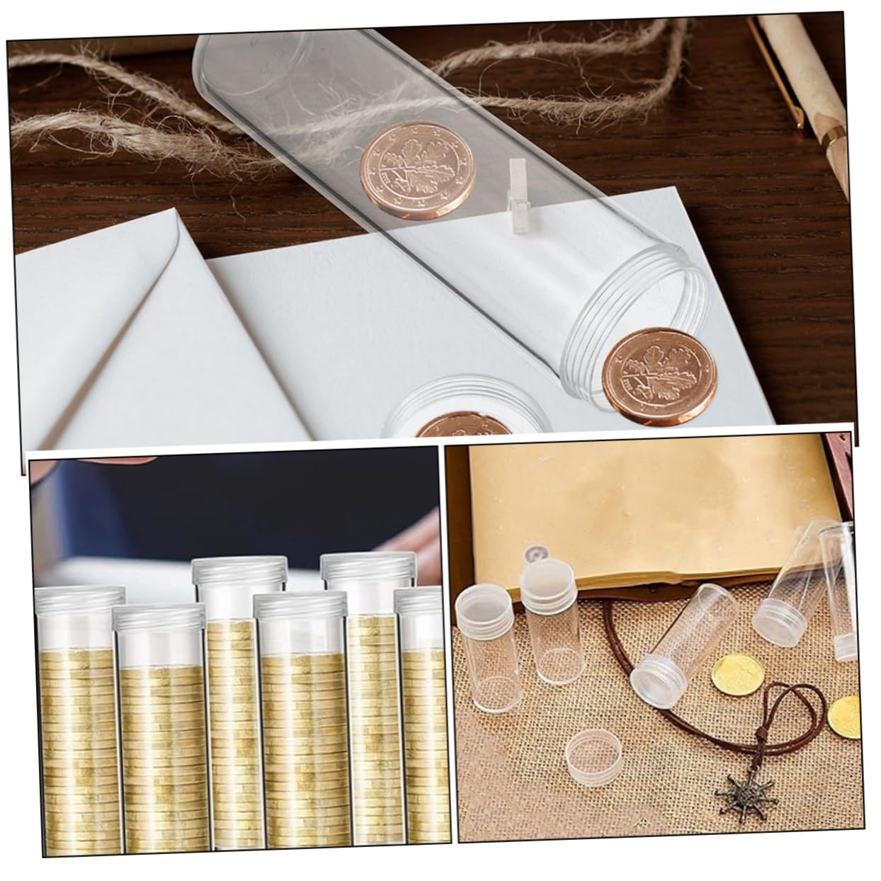 BESTonZON 6 Pièces Diamètre 30mm Tubes De Stockage De Pièces De Monnaie Transparents Boîtes À Pièces en Plastique Stockage De Pièces De Monnaie Protecteurs De Pièces De Monnaie pour Les