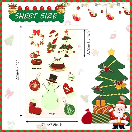 Miniatura 9 de 20 hojas de tatuajes temporales de Halloween para niños, calcomanías de tatuaje que brillan en la oscuridad, tatuajes luminosos, calcomanías de