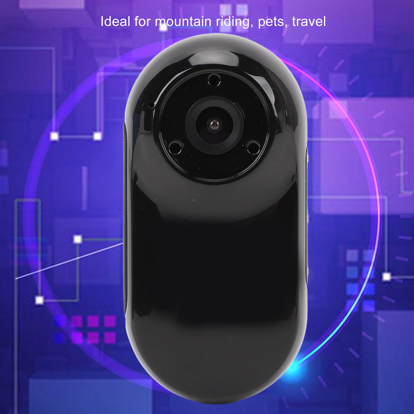 Pet Collar Camera 1080P HD, Small DV Action Camera. Full HD Video & Photo, 2-3 Hours Work, 130° Wide Angle, for Travel, Riding, Pet with LCD Screen, for Mountain Recording (128GB)