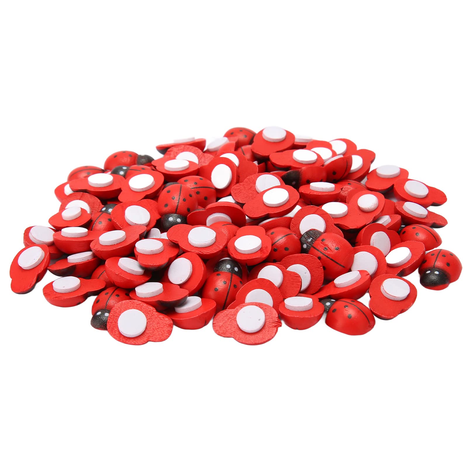 100 Piezas Mini Autoadhesivo De Madera Para Ladybugs Artesanales