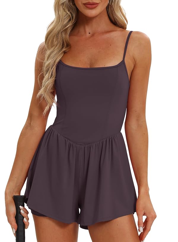 Beaully Women's Summer Sleeveless Athletic Rompers 6110 Dark Purple XL by Beaully - Used condition - Image 5