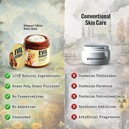 Miniatura 4 de Sarga de ternera batida y bálsamo de miel, bálsamo de miel de sebáceo, humectante facial de sebáceo, crema facial con acabado de hierba alimentada