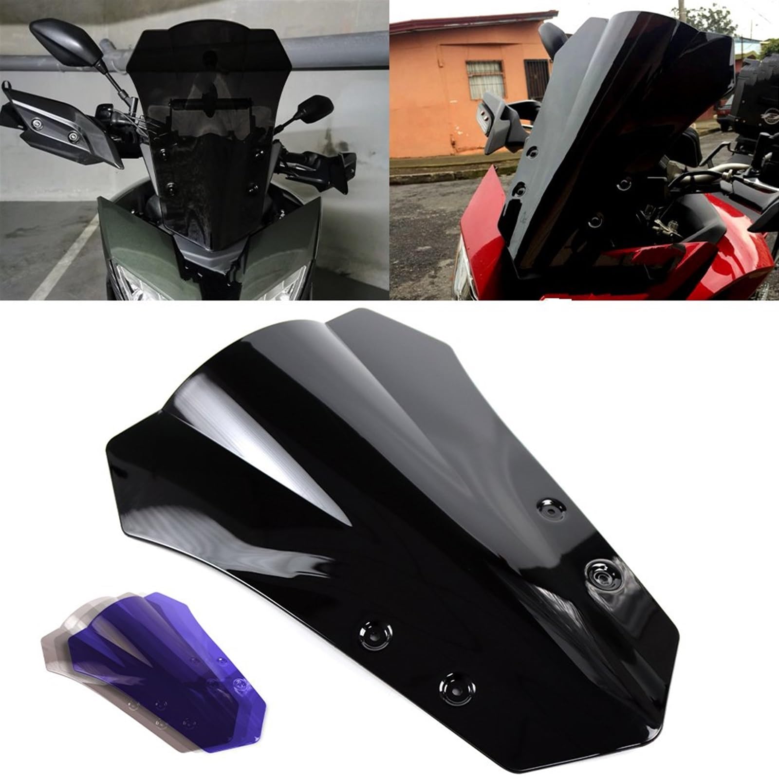 KBXBEZDZW Double Bulle Carénage Pare-Brise Double Bulle Moto Pour