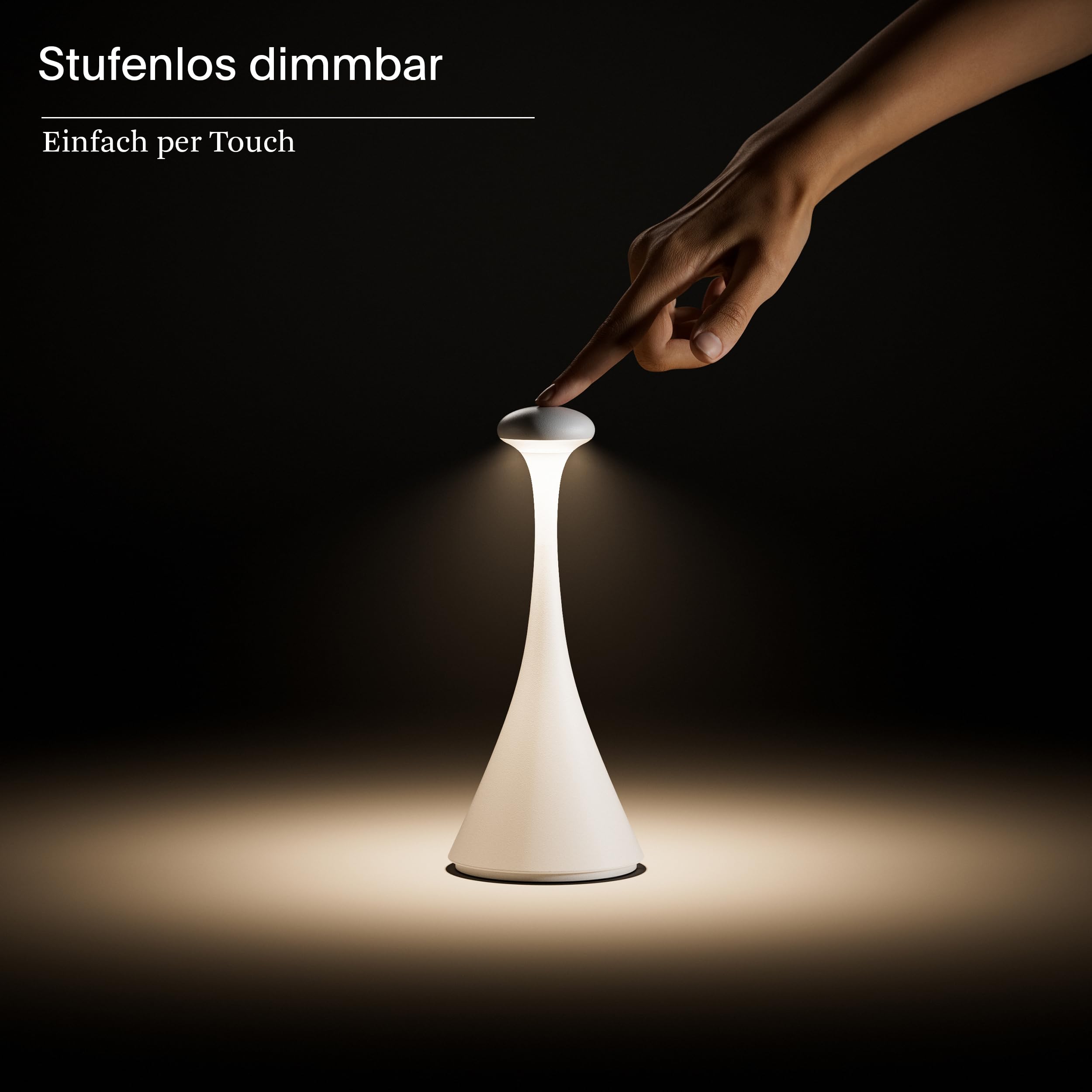 SIGOR Nudrop mini - Dimmbare kleine LED Akku-Tischlampe Indoor & Outdoor, Höhe 21 cm, aufladbar mit easy-connect puk, 7 h Leuchtdauer, salbeigrün