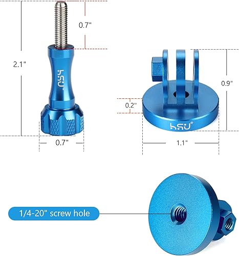 Miniatura 3 de HSU Trípodemonopie de aleación de aluminio de metal GoPro con tornillo de aluminio para GoPro Hero 13, 12, 11, 10, 9, 8, 7, 6, 5, 4, 3+, 3, 2, 1 HD,
