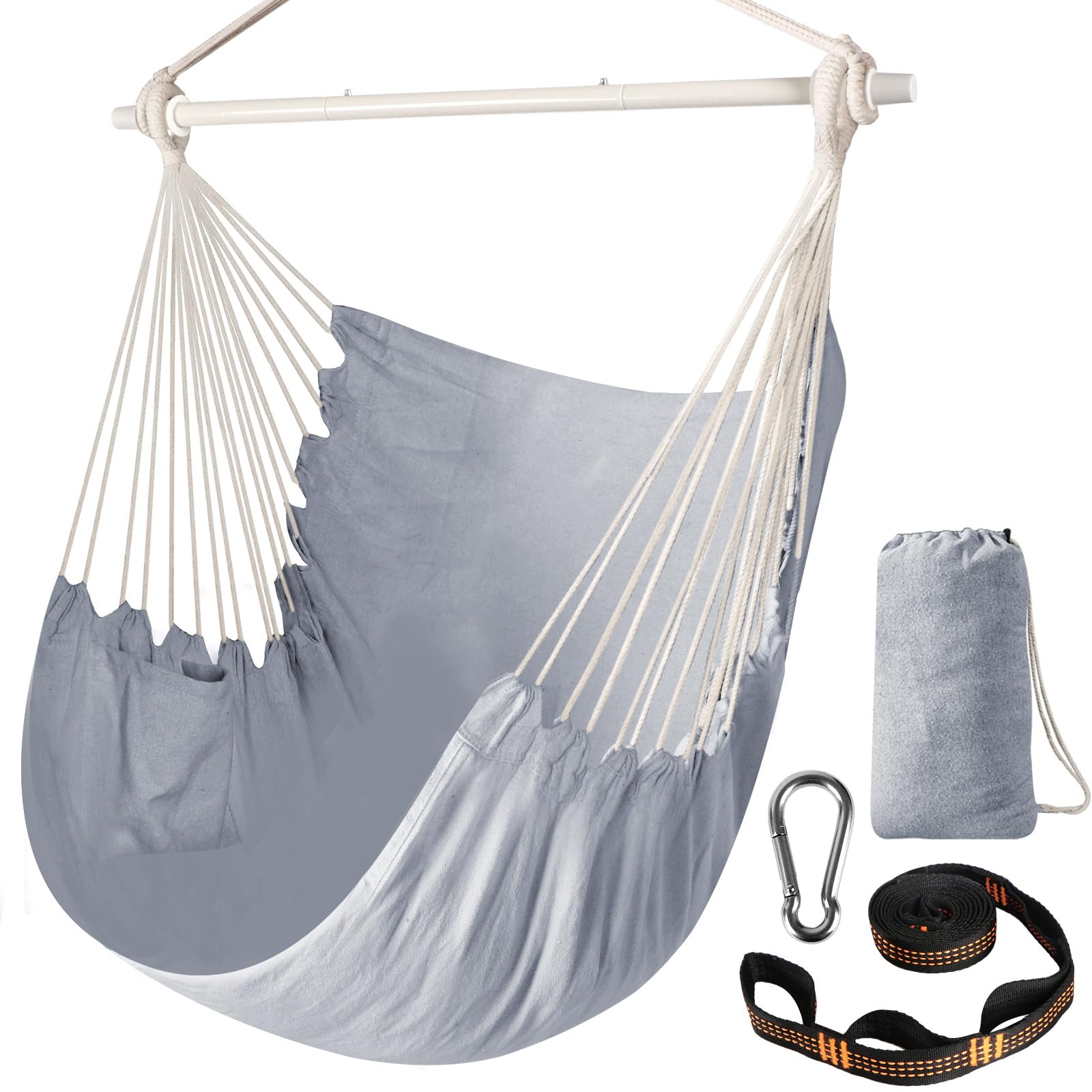 Chihee Hammock Swing Chair - Strong Metal, Collapsible, Portable, Max 500 lbs, Comfortable Seat for Patio & Lawn, Indoor/Outdoor