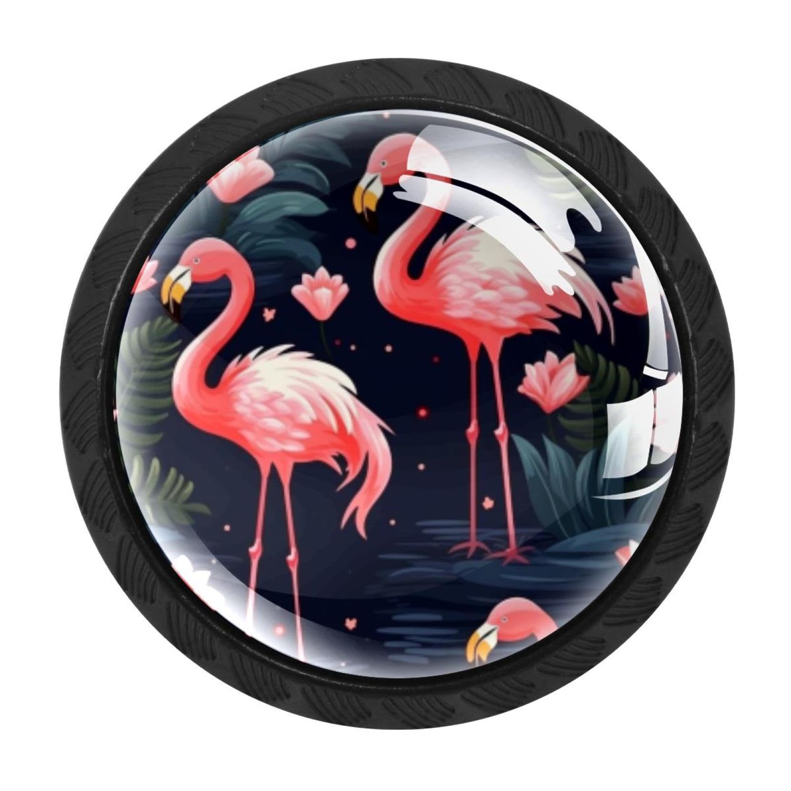 Chenzzzz Multicolored 20 4 Pcs Flamingo Rainforest Cabinet Knobs Crystal Drawer Pulls For Kitchen, Bathroom Cabinet, Dresser And Cupboard