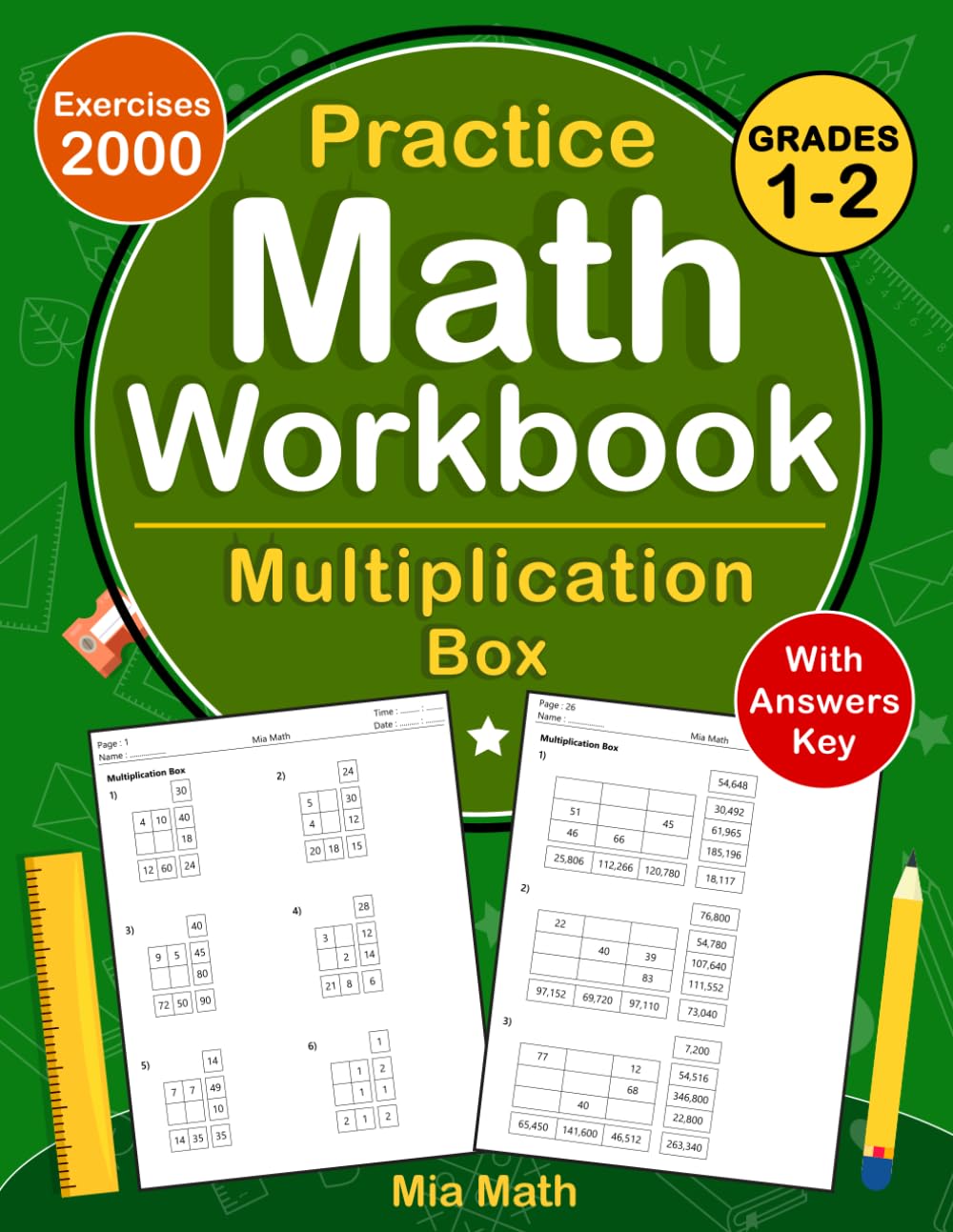 Multiplication Box Workbook For Grades 1-2 With Answers Key: Multiplication Box Math Practice Workbook For 1st And 2nd Grade With More 2000 Exercises | Multiplication Box Worksheets For Grades 1-2