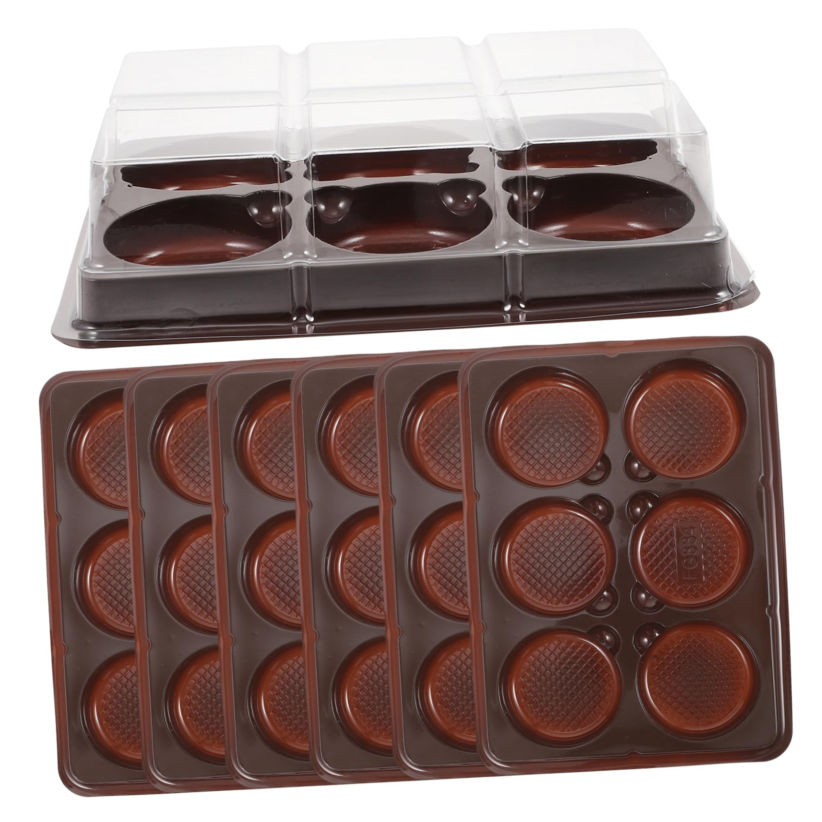 STOBAZA 6 Cavities Mochi Containers Box Cake Tray Lid Portable Snack Tray Lid for Cakes