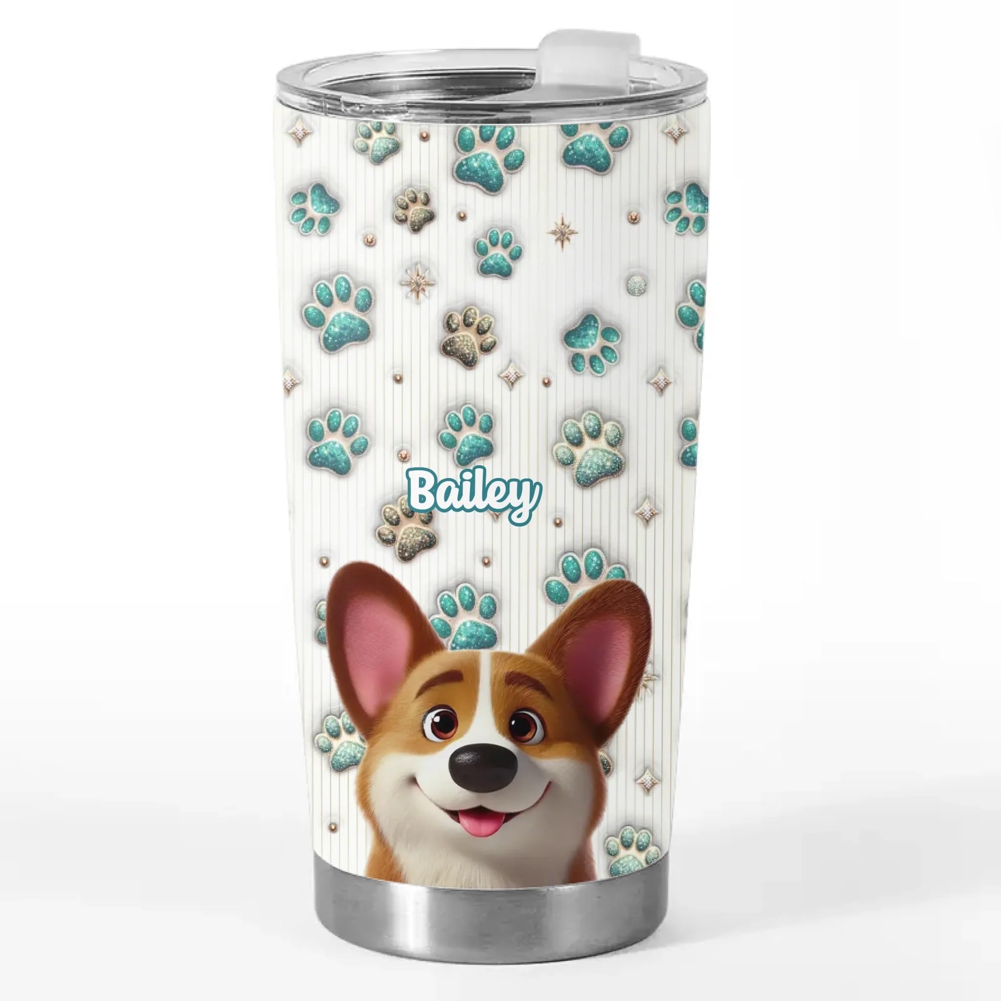 dekcanu Personalized 20oz Tumbler Cup Gifts for Man Woman Dog Mom Dog Dad on Mothers Day Fathers Day