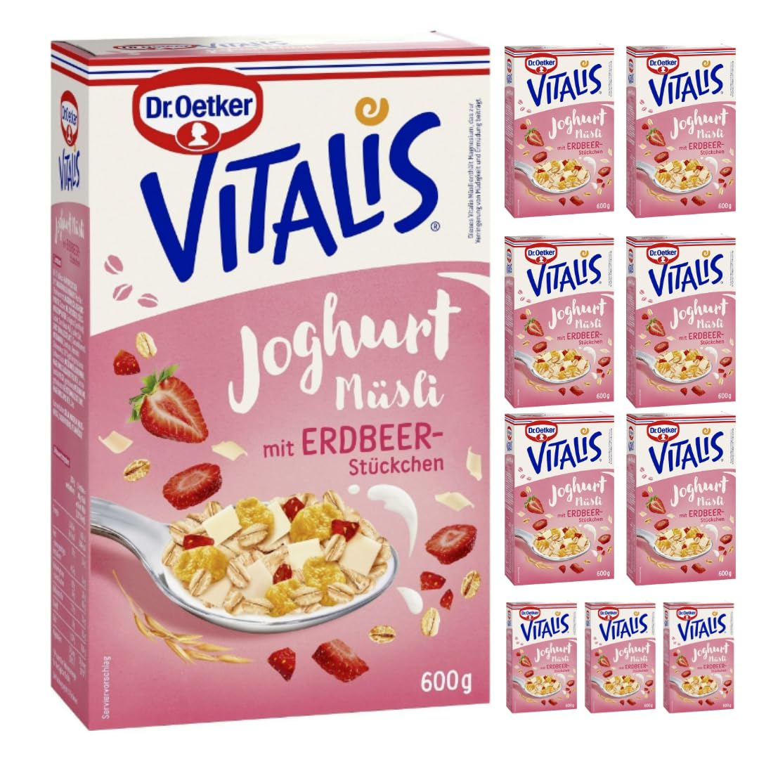 Joghurt Müsli mit Erdbeer-Stückchen Knusper Müsli 600 g X 10 Packungen