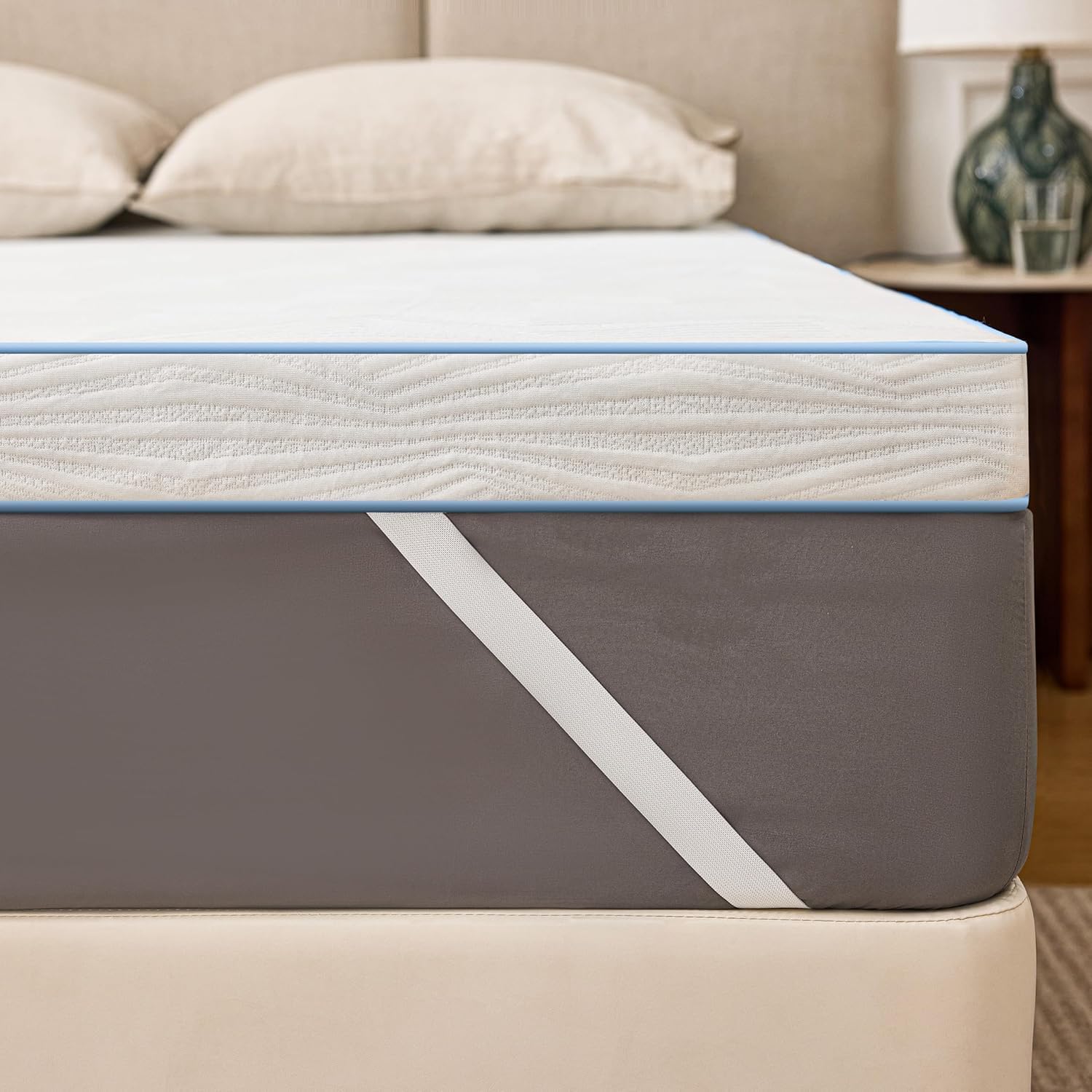 Solviente Matratzenauflage 90 x 190 cm – bequemer Memory-Schaum, 5 cm Matratzenauflage zum Erweichen eines zu harten Betts, verbessert eine abgenutzte Matratze, ideal für Studenten & junge Paare