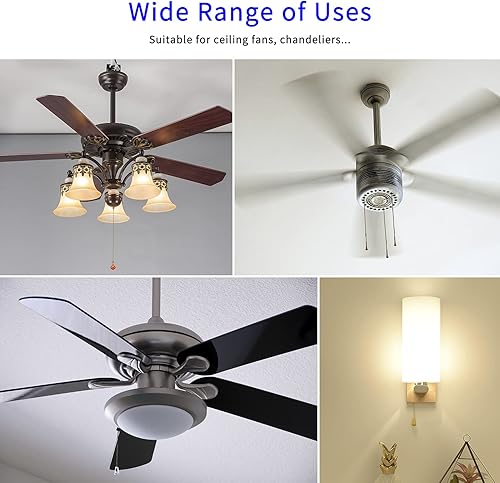 Miniatura 4 de Interruptor de ventilador de techo de 3 velocidades y 4 cables Zing Ear ZE-268S6 Interruptor de cadena de tracción de reemplazo con ventiladores de